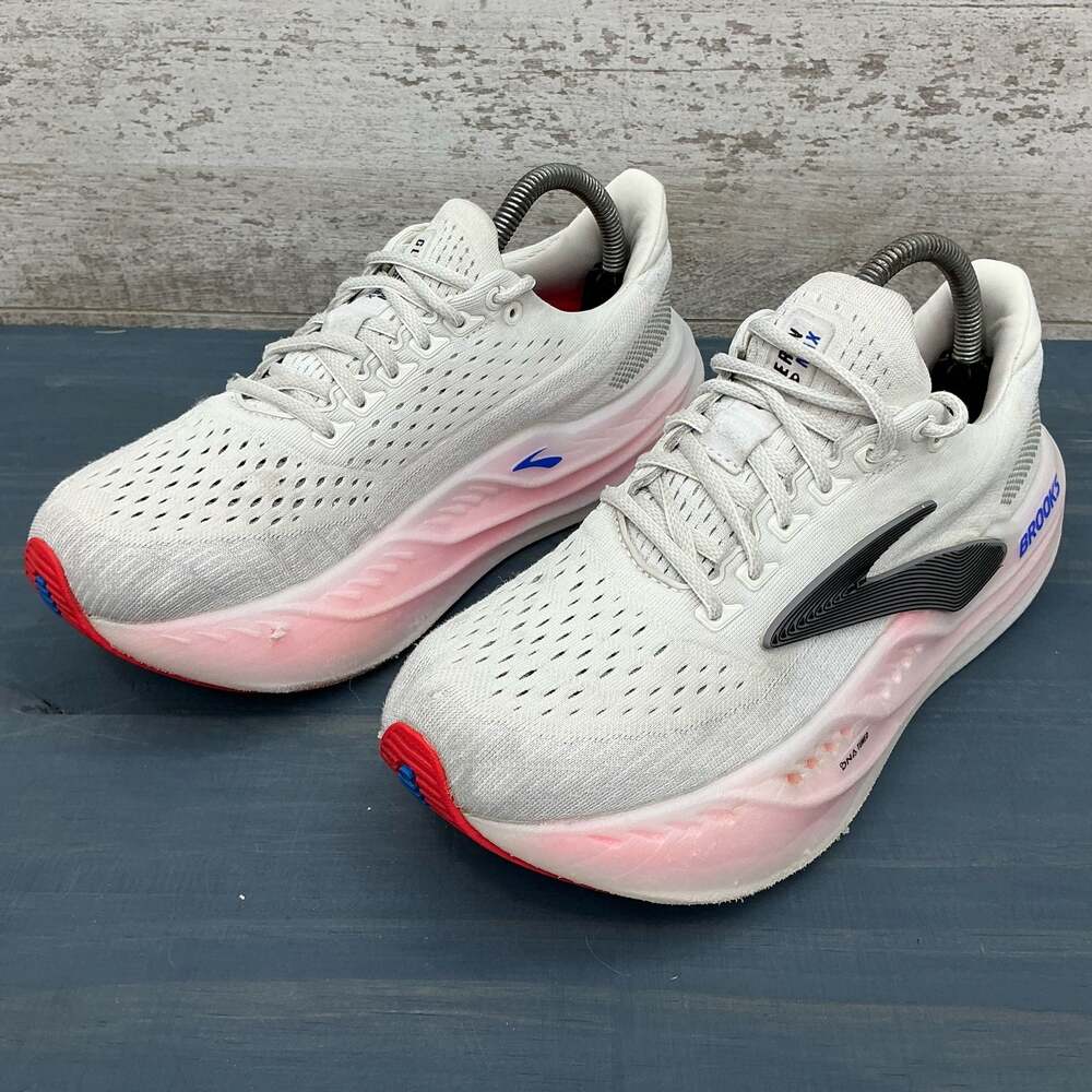 Brooks Glycerin Max White Pink Blue Running Shoes Sneakers
